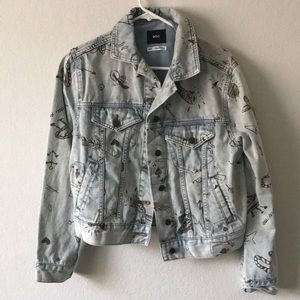 UO Boyfriend Graffiti Denim Jacket - Never Worn